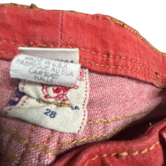 True Religion Halle Skinny Jeans Womens 28 Red Stretch Mid Rise Made in USA - Picture 3 of 9